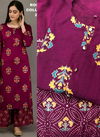 Rani Colour Fancy Latest Designer Regular Wear Heavy Foil Print Rayon Kurti With Plazzo Collection 101